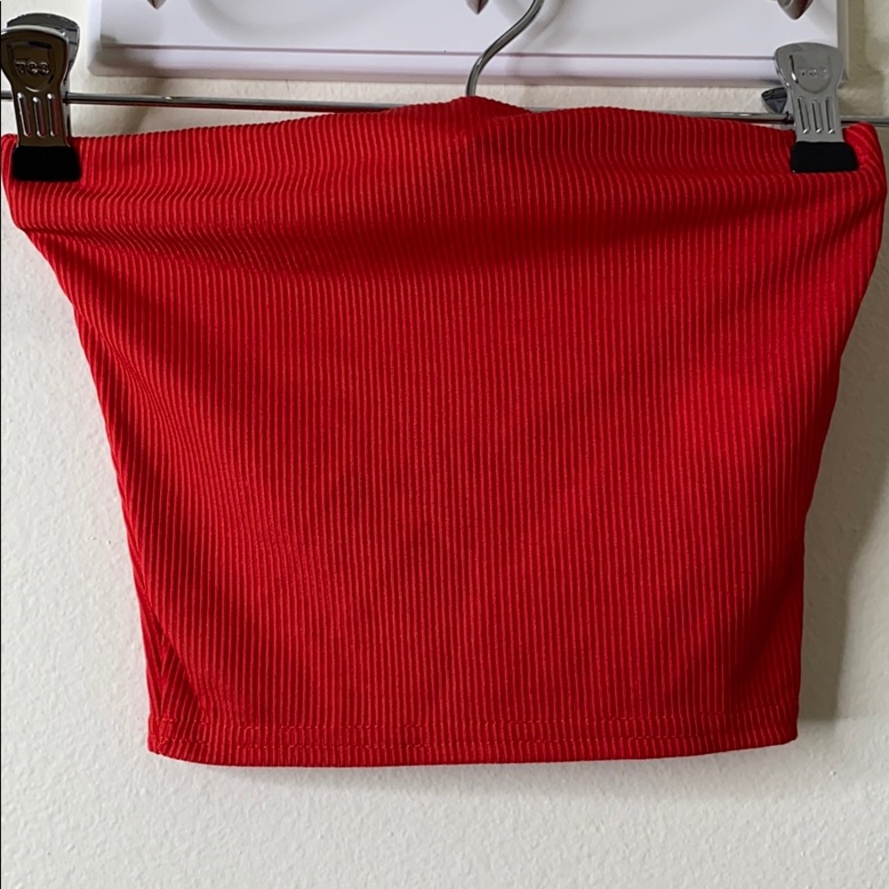 Coral red crop top